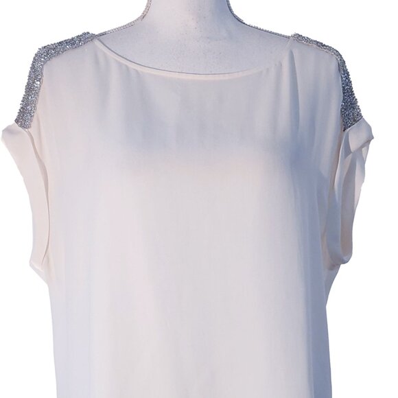 Rebecca Minkoff x A Pea in the Pod Silk Maternity Blouse w Embellished S… - Picture 4 of 8